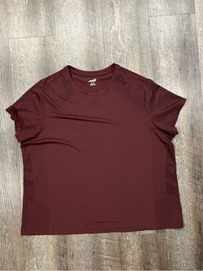 Plus size Avia Women's Maroon Crewneck Performance Tee dry fit